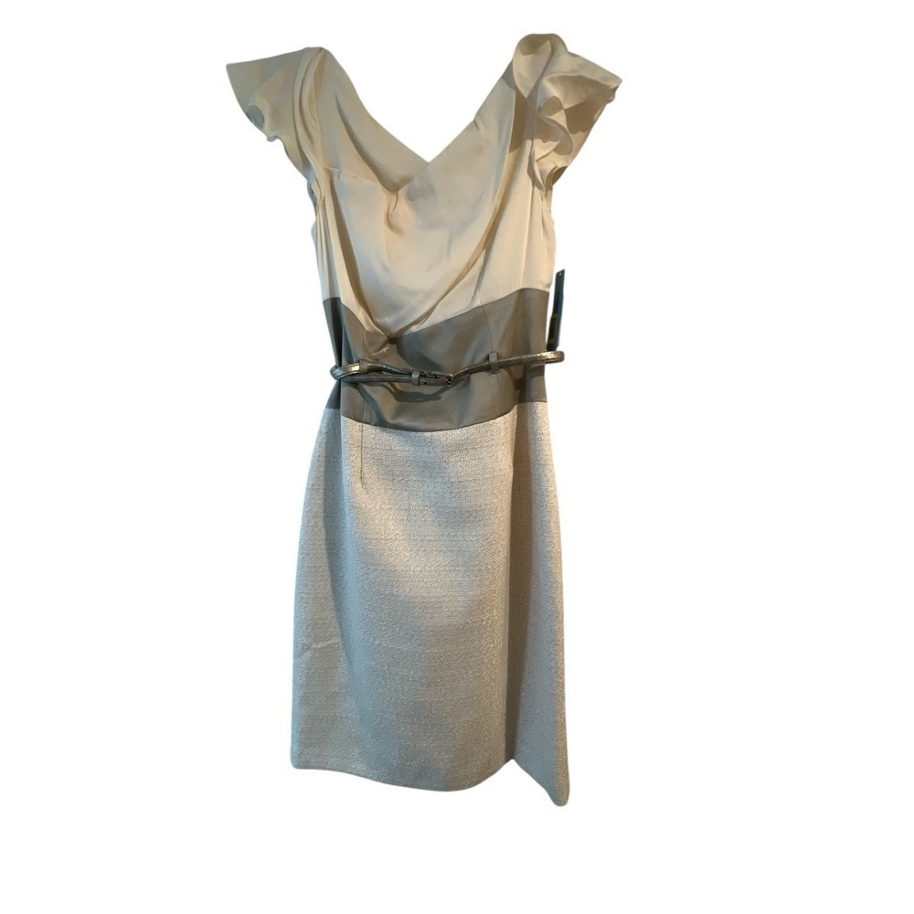 Antonio Melani Women's Sheath Dress 0 Cowl neck Belted Dress New With Tags $189